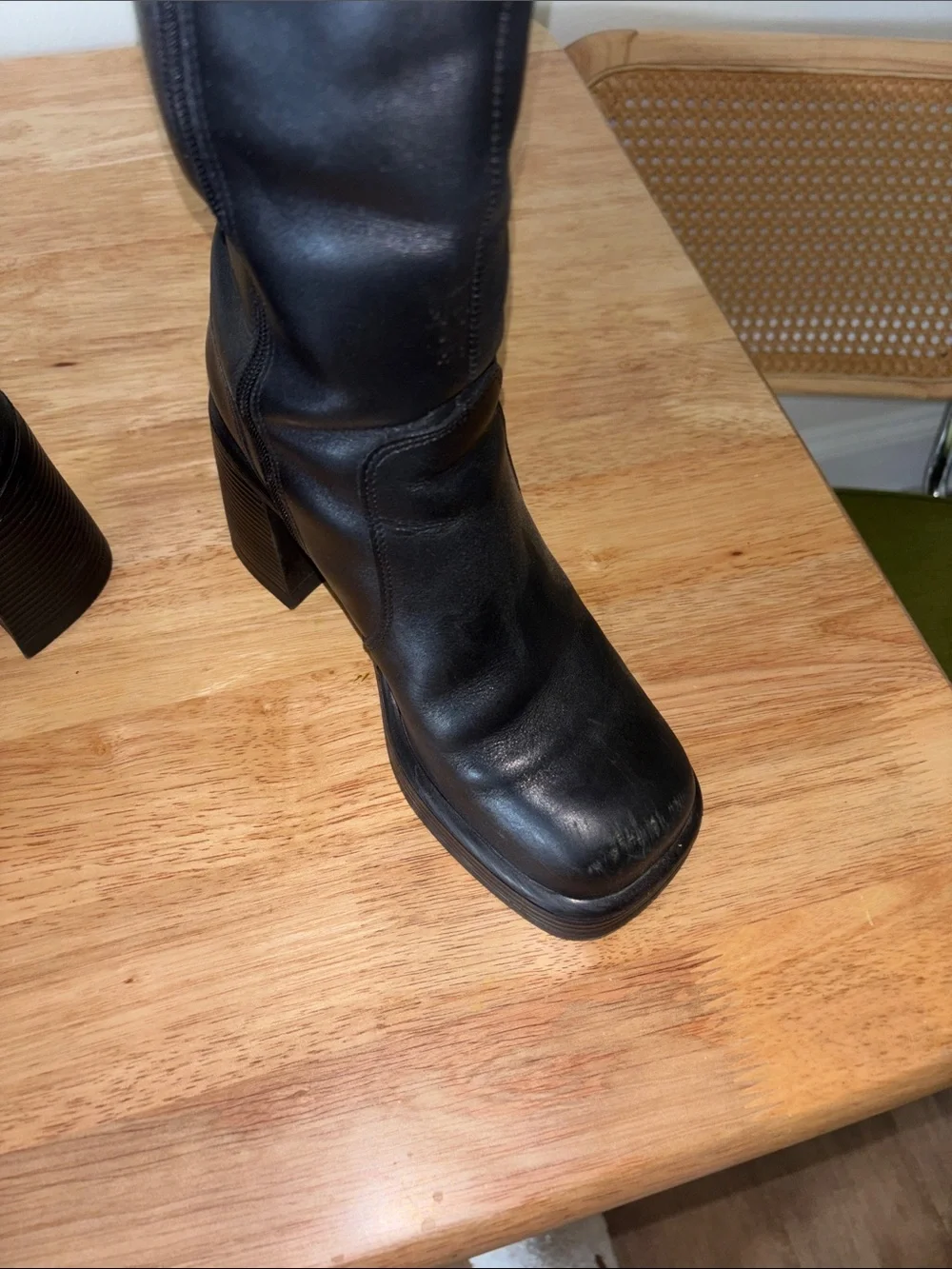 Steve Madden Black Over-the-Knee Leather Boots